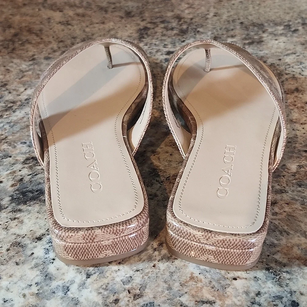NWT Coach Women's Bridget Sandal Signature Canvas CZ158 BeachWood Size 7 - Picture 6 of 9